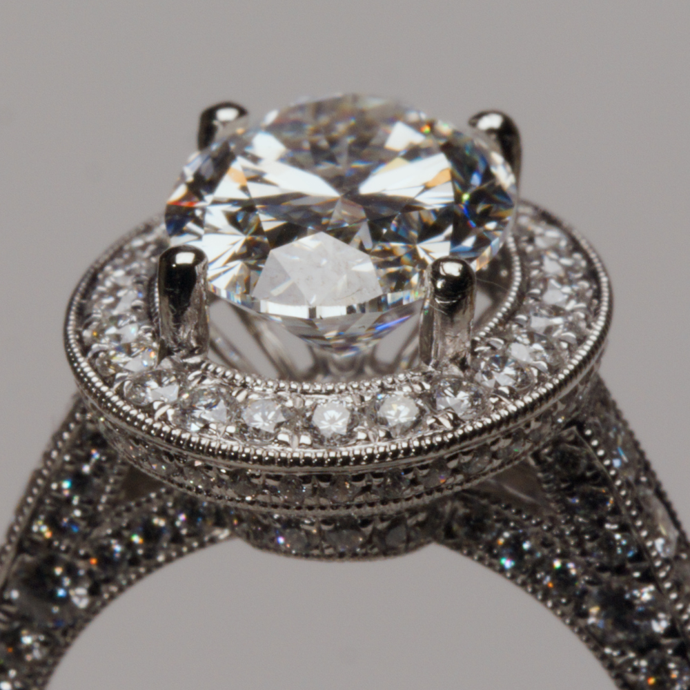 Chris House - 3.33 CT Oval Lab-Grown Diamond Halo Engagement Ring in 14K White Gold | E VVS2