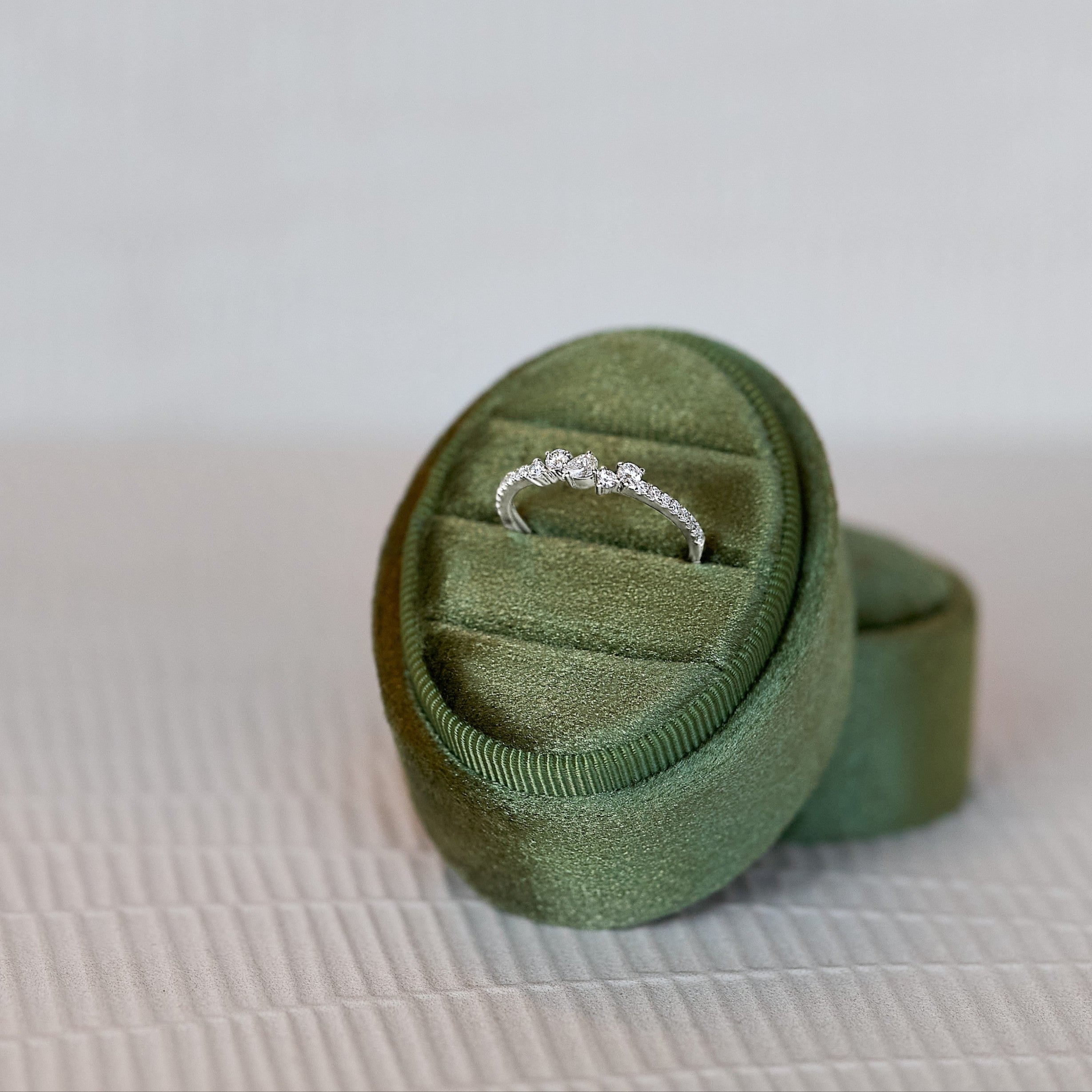 Meridian 14K solid white gold diamond cluster ring