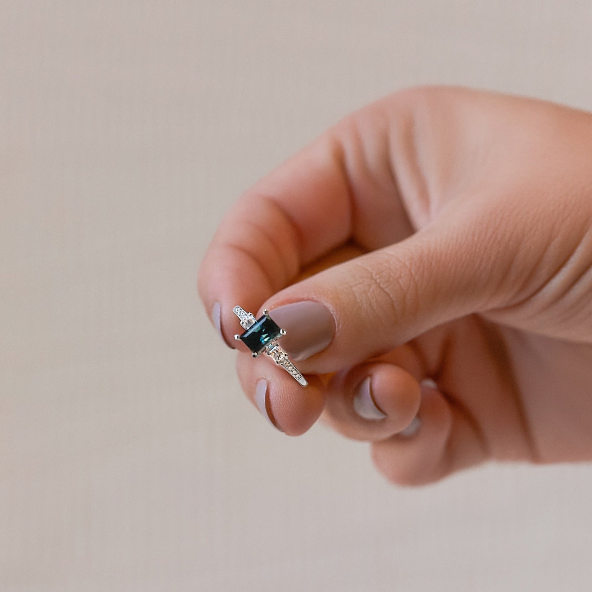 Deep Blue solid platinum, sapphire, and diamond Ring
