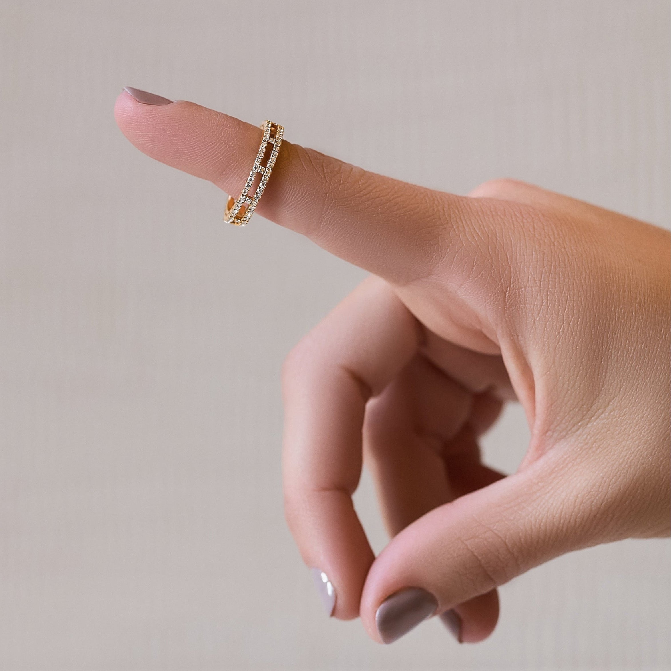 Evermore 18K solid rose gold and diamond eternity band ring