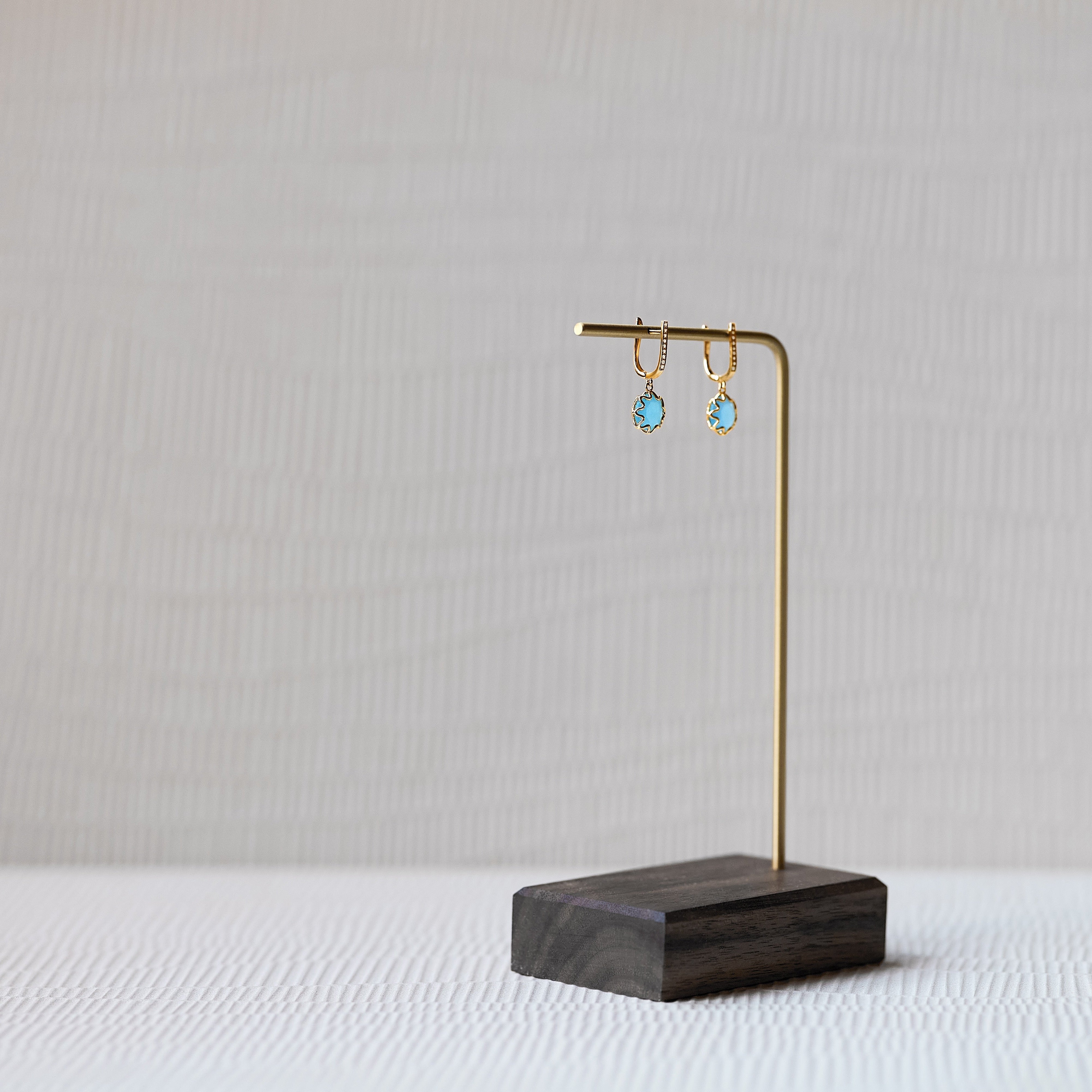 Azure 18K Yellow Gold Diamond + Blue Quartzite Drop Earrings