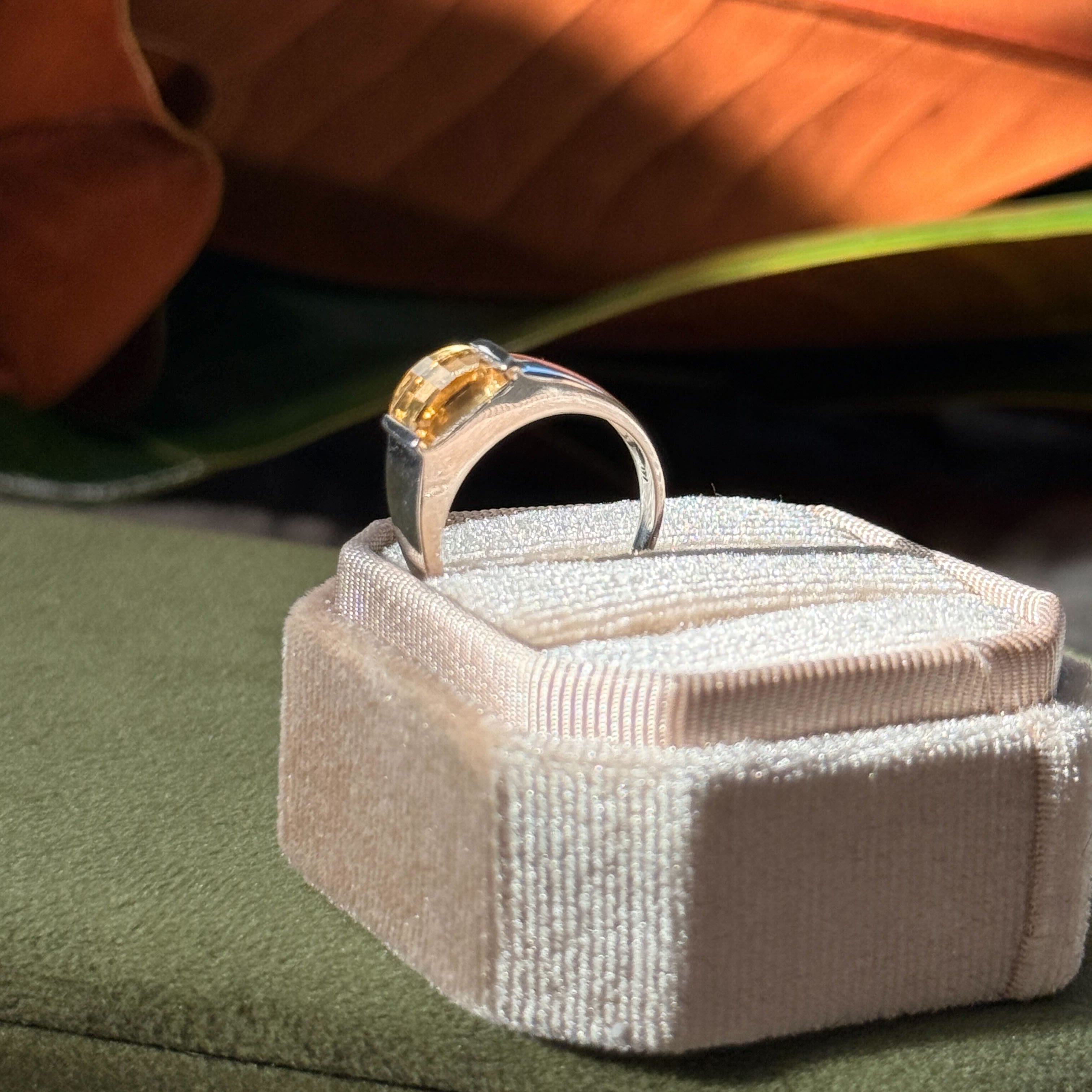 Citrine Ring in 14K White Gold by vinca jewelry, the life of a showgirl collection