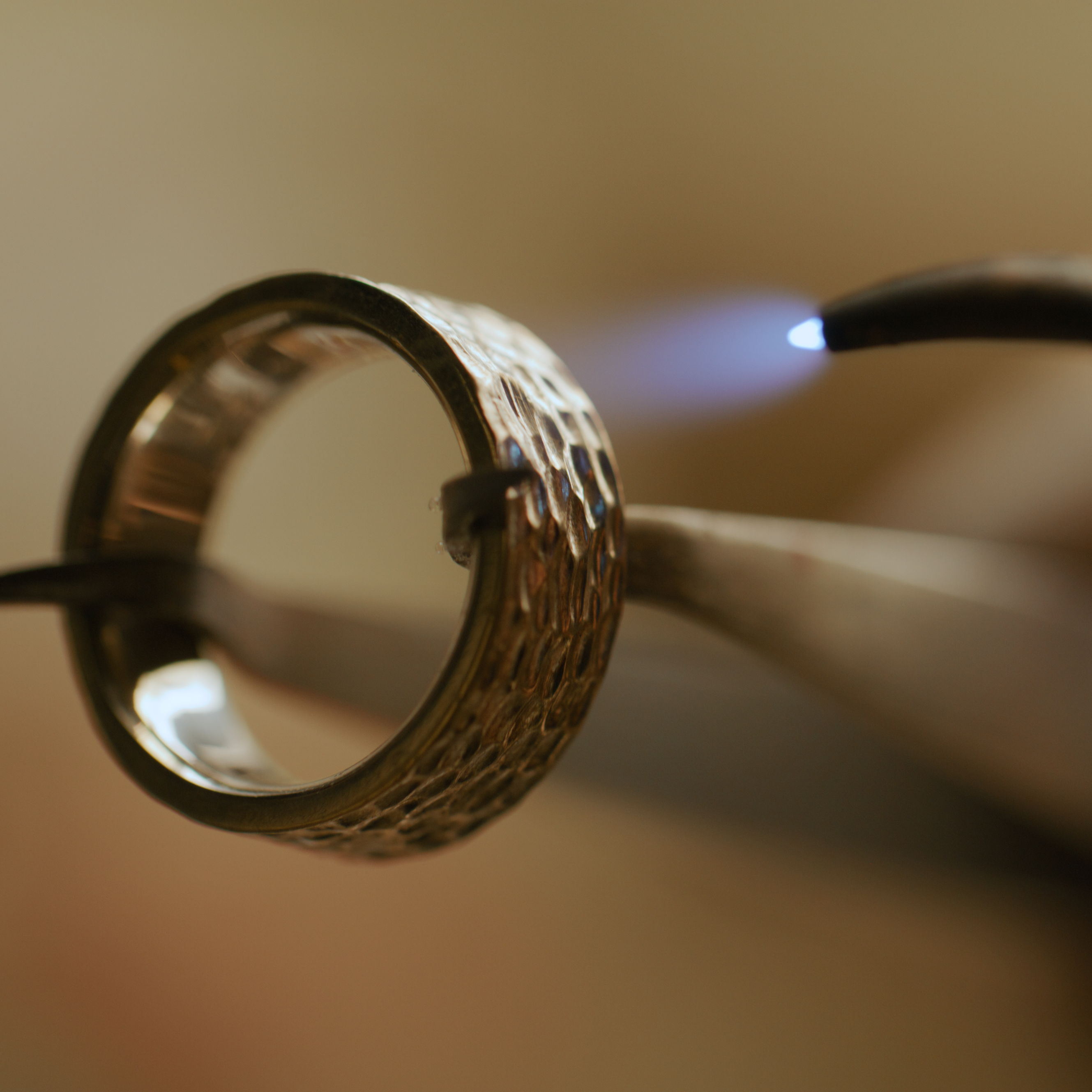 Dappled Stacking Rings - Yellow, White & Rose Gold