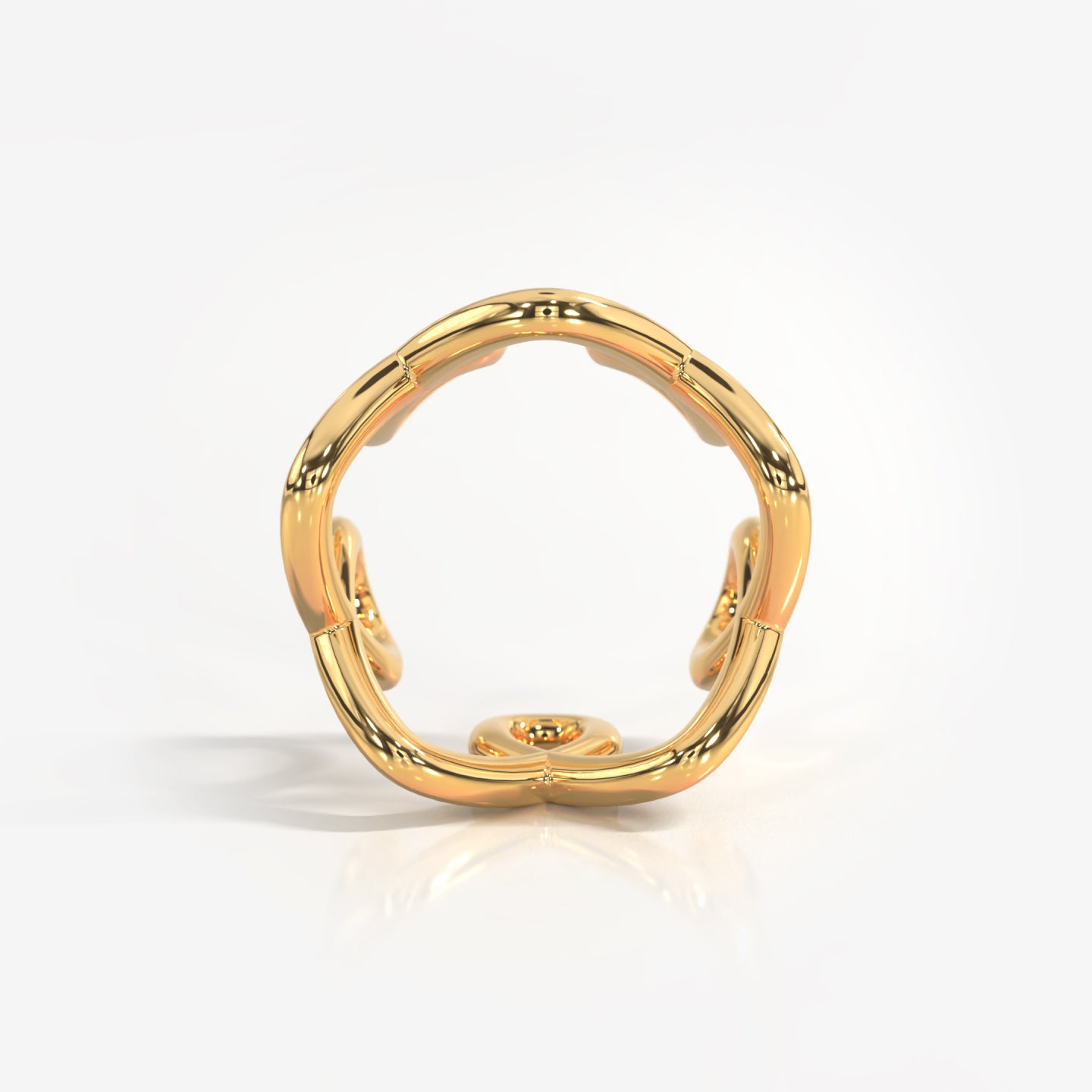 Royale 18K solid yellow gold looping line ring