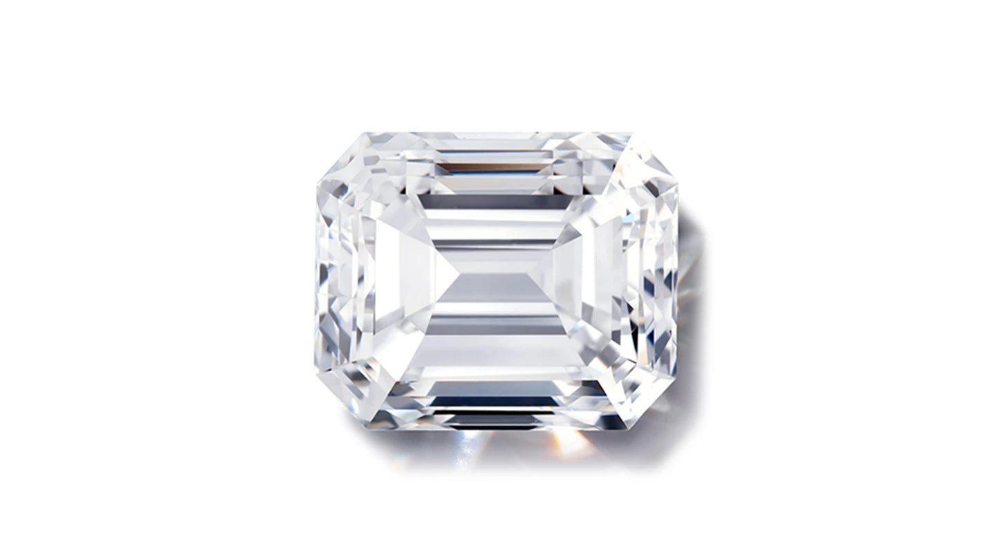 Sleek and sophisticated, the emerald cut diamond is known for its clean lines and "hall of mirrors" effect. Its step cut facets highlight clarity and luster over brilliance.

