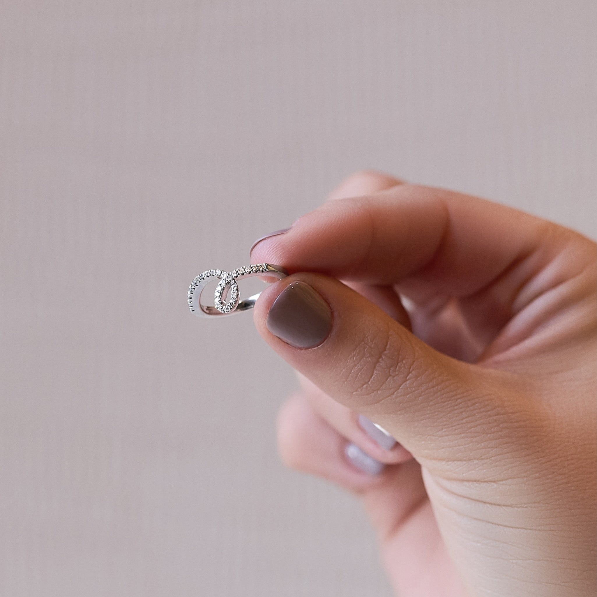 Signature platinum and diamond swirl ring