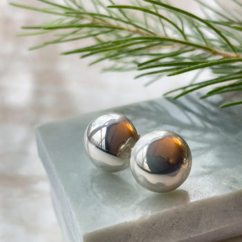 Silver Bell Dome Stud Earrings – Sterling Silver Minimalist Statement