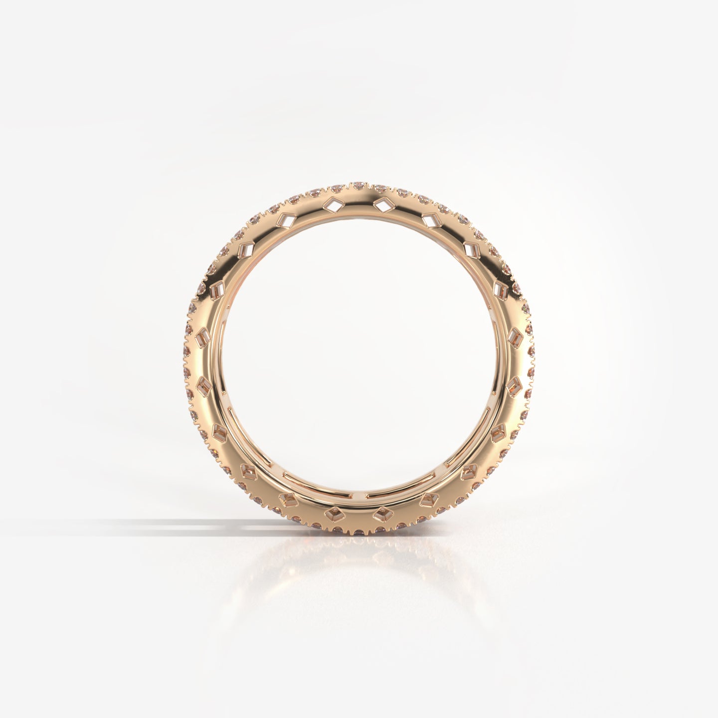 Evermore 18K solid rose gold and diamond eternity band ring