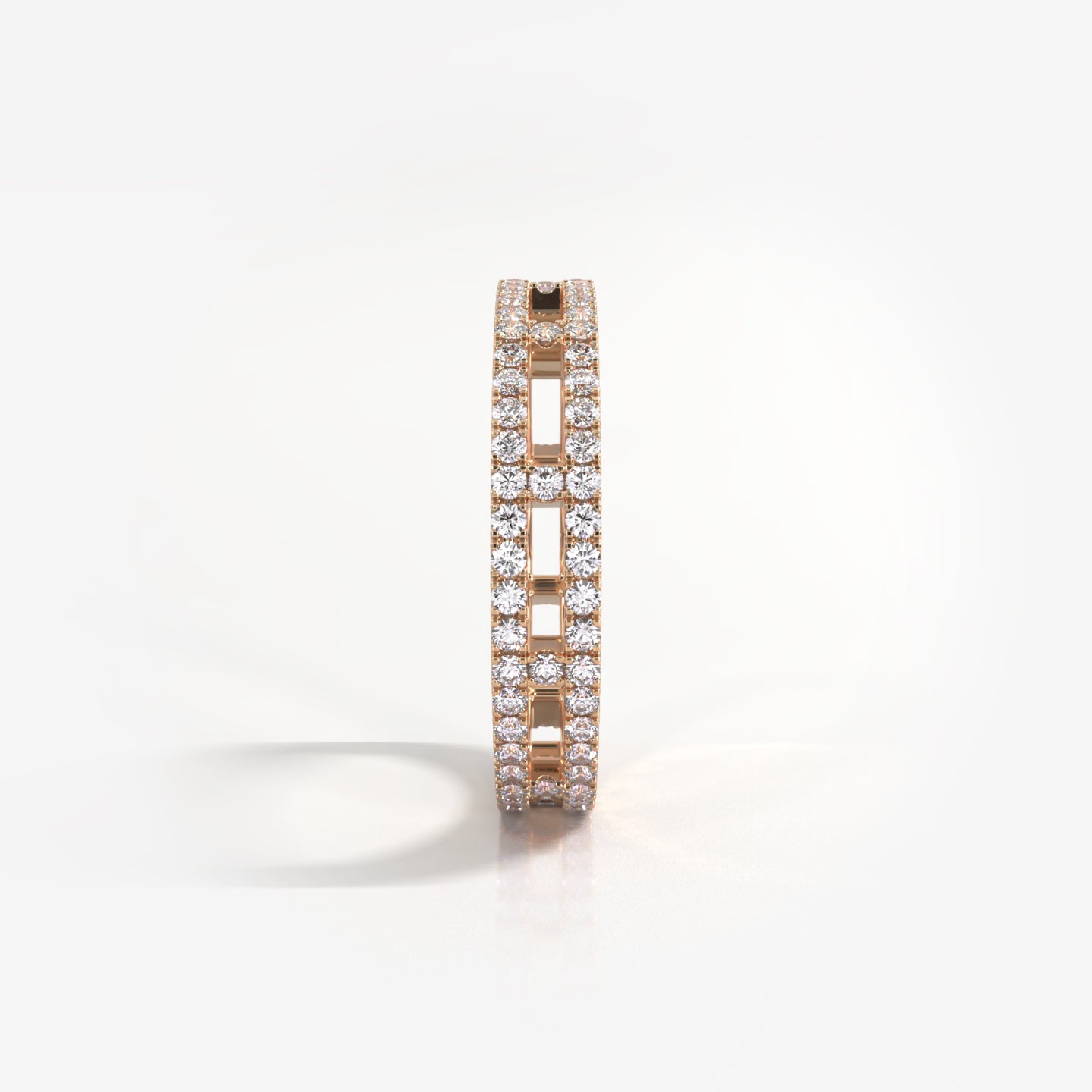 Evermore 18K solid rose gold and diamond eternity band ring