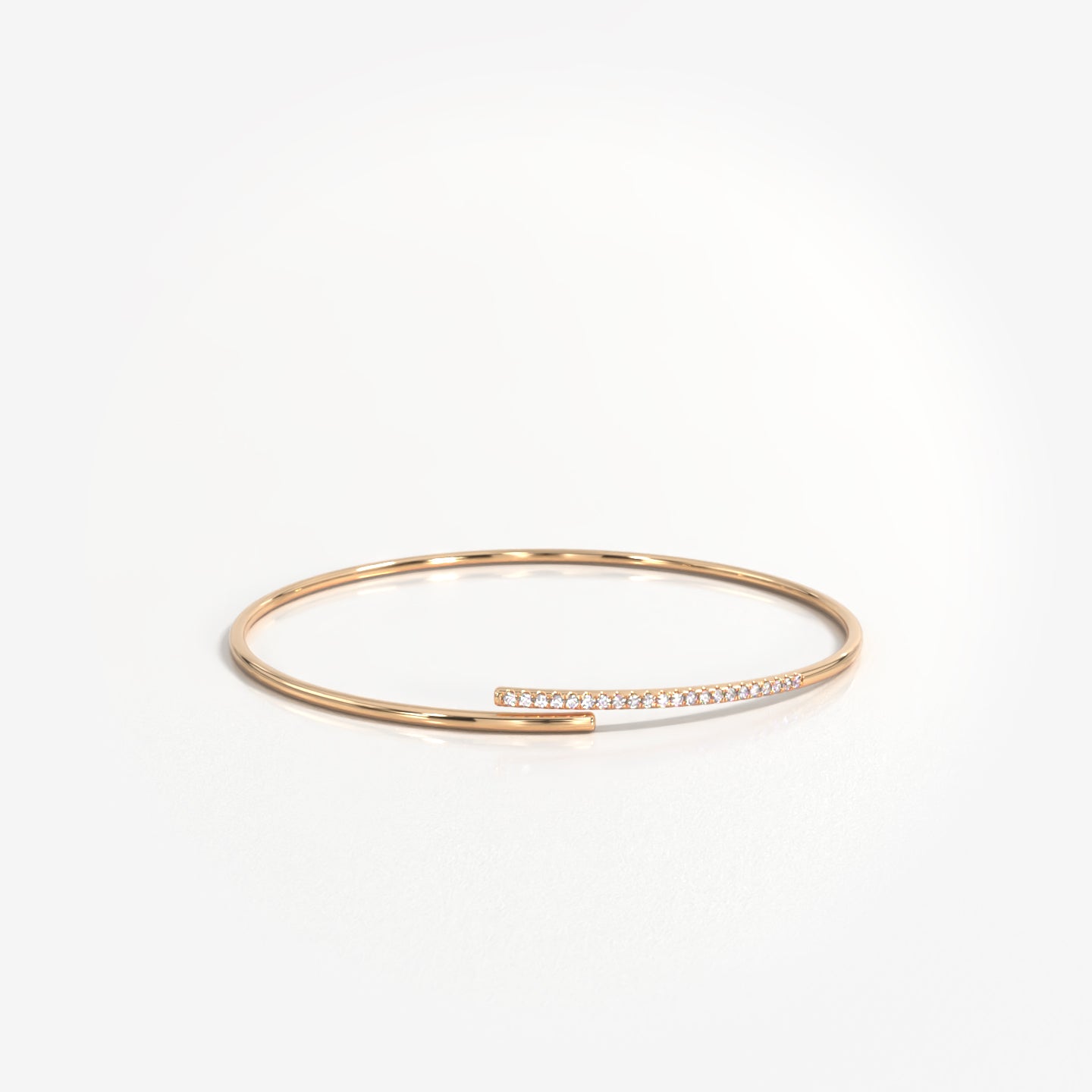 Trace 18K Solid Rose Gold + Diamond Bracelet