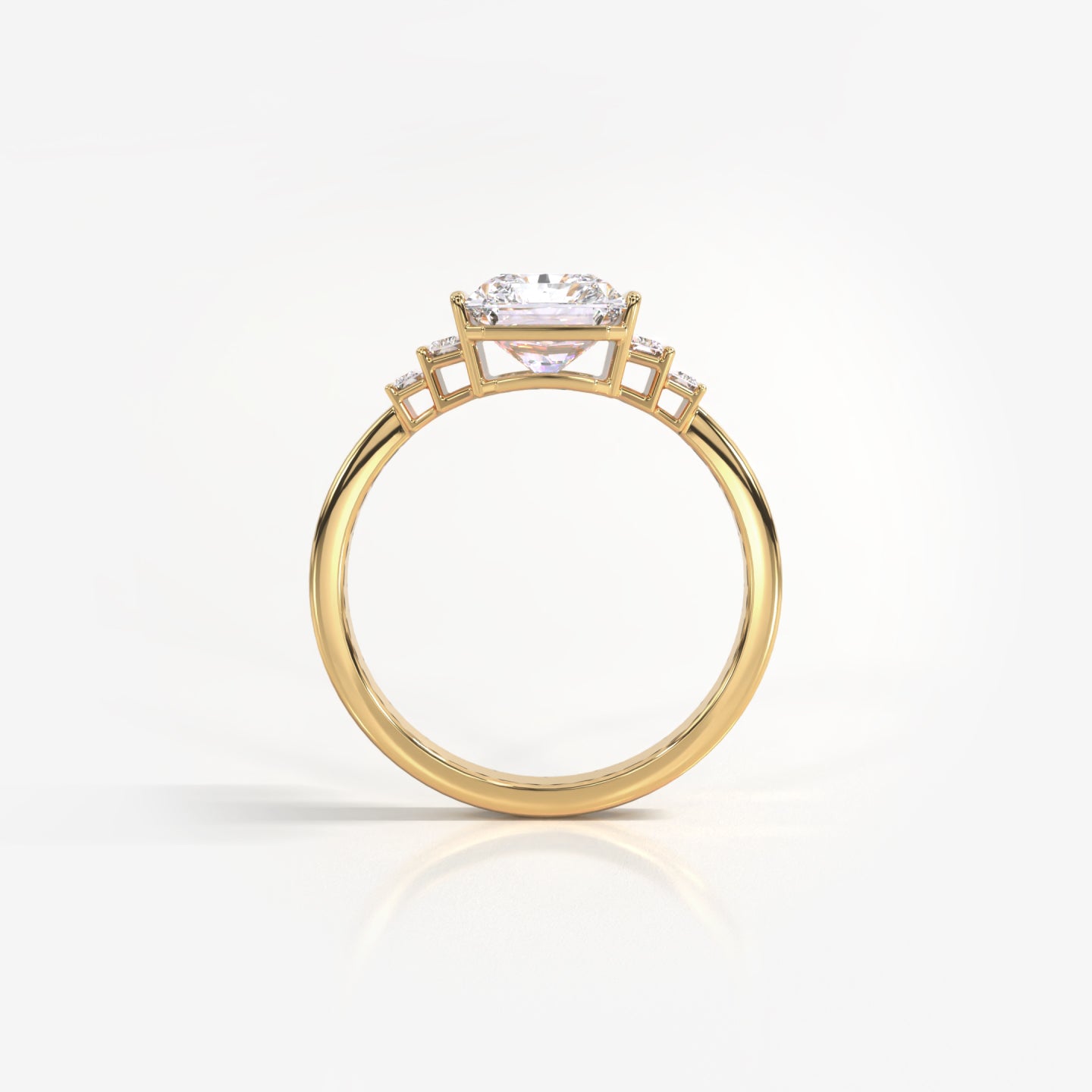 Heaven's Gate 14K solid yellow gold and diamond art deco ring