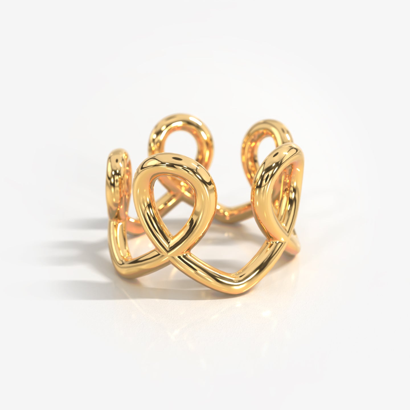 Royale 18K solid yellow gold looping line ring