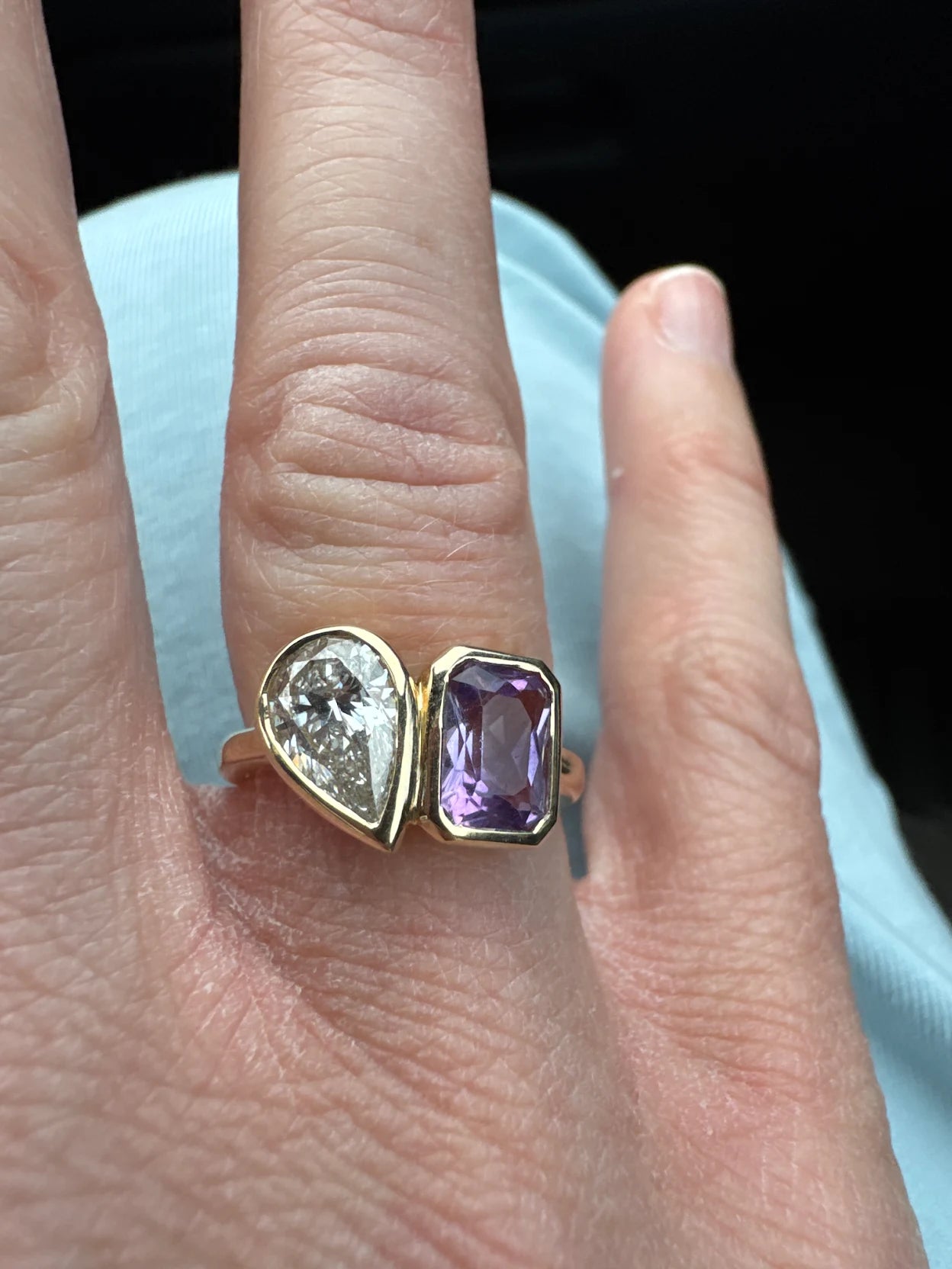 two stone ring damonds made by Vinca